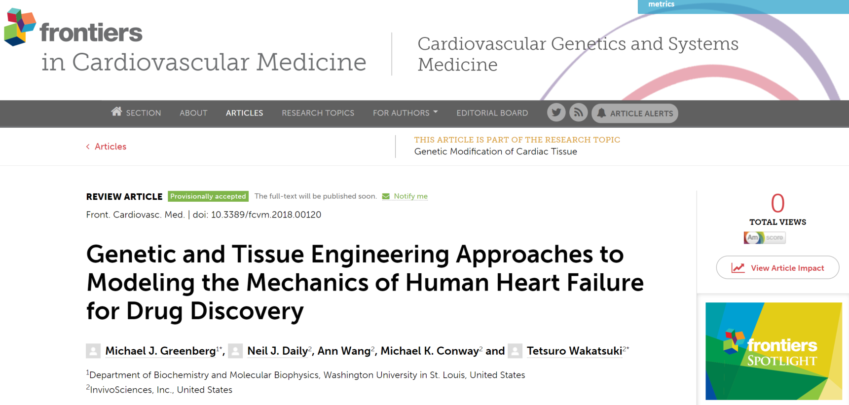 A New Paper Accepted for Frontiers in Cardiovascular Medicine research obstacles by